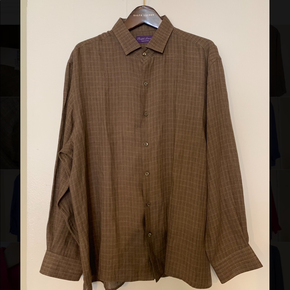 Men’s Purple Label Linen button down